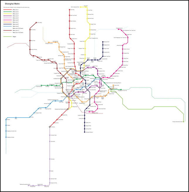 Shanghai Metro Map correct as of 2010 Feb